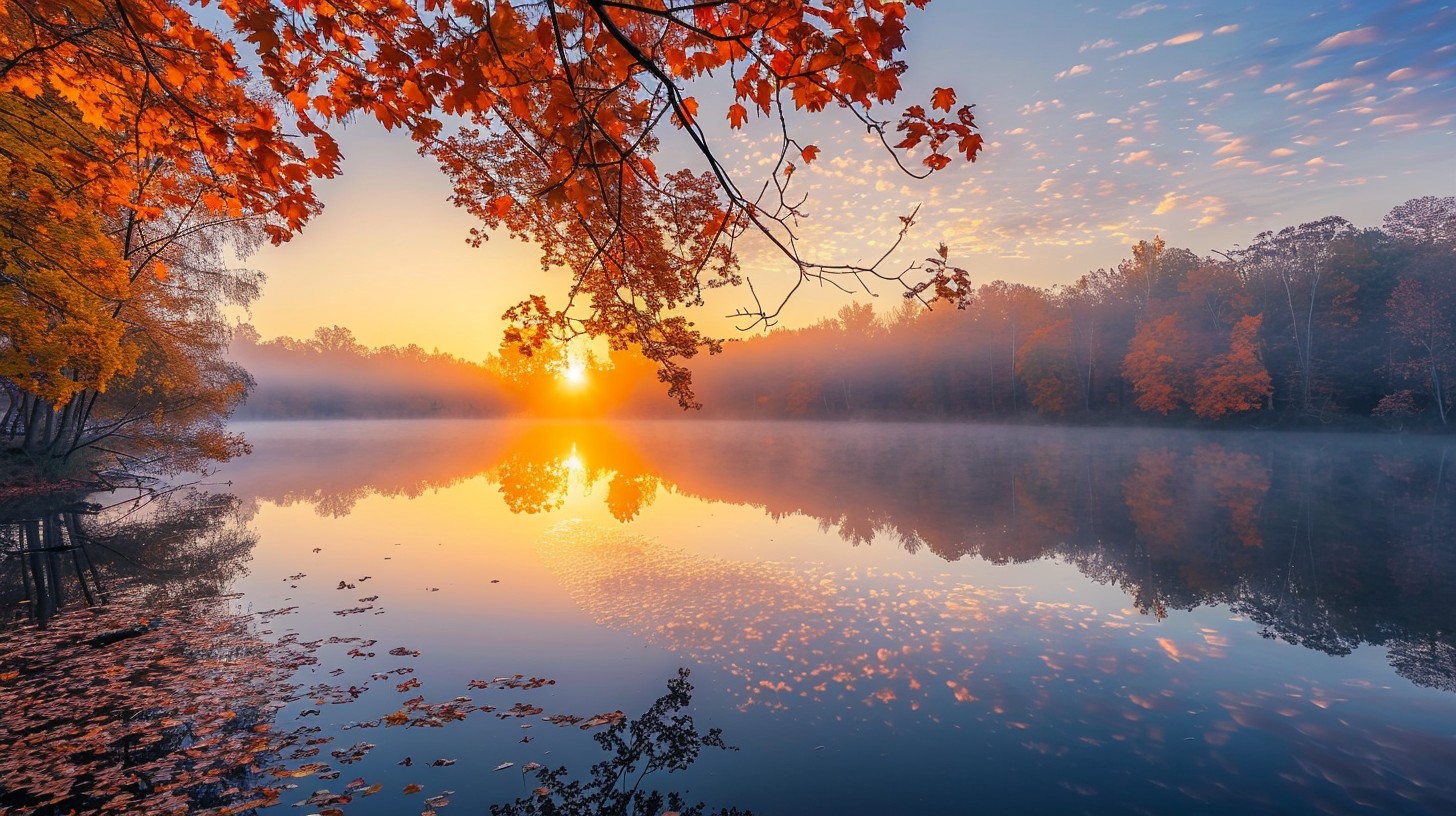 Sun Rise In Fall Free Autumn Lake Sunrise Image - Autumn, Sunrise, Lake | Download at ...