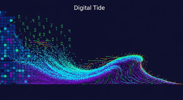 Free Code Becomes Wave Image - Digital, Tide, Code | Download at StockCake
