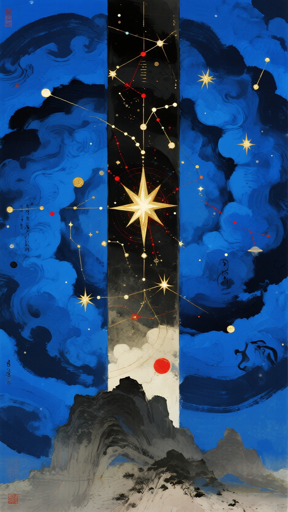 Free Celestial Ink Spiral Image - Cosmic, Stars, Mountains | Download ...