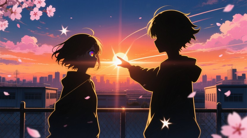 ゴールデンアワーの約束の画像をダウンロード - 夕日, アニメ