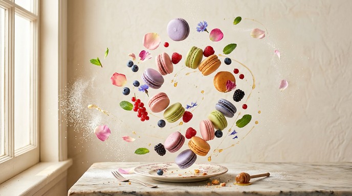 Floating Macaron Free Floating Macaron Delight Image - Macarons, Floating, Coffee ...