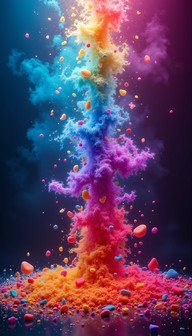 Free Suspended Color Explosion Image - Abstract, Particles, Vibrant ...
