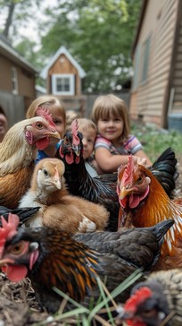 Free Kids and Chickens Image - Children, Chickens, Nature | Download at ...