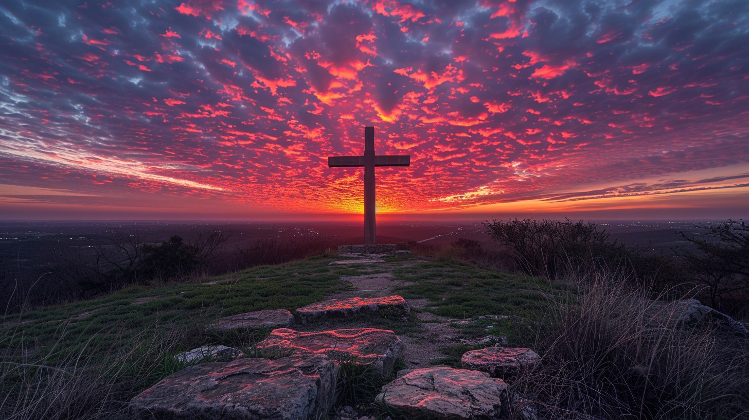 Free Sunset Cross View Image - Sunset, Cross, Hilltop | Download at ...