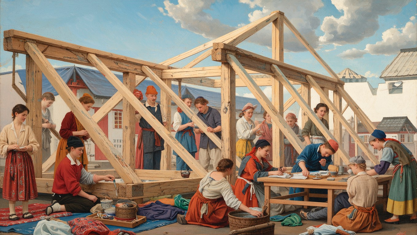 Free Communal Barn Raising Image - Carpentry, Collaboration ...
