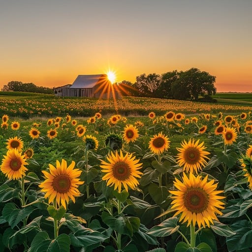 Free Sunrise Sunflower Splendor Photo - Sunrise, Sunflowers, Field ...