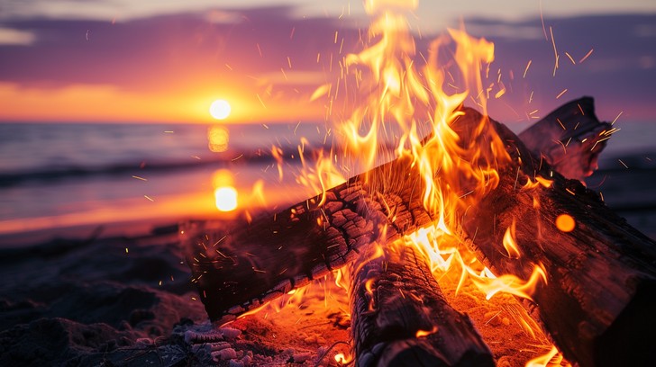 Free Beachside Bonfire Glow Image - Beach, Bonfire, Rocks | Download at ...