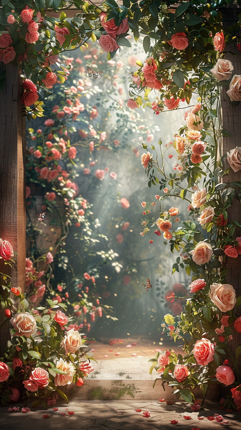 Free Enchanted Rose Pathway Image - Roses, Pathway, Sunlight | Download ...