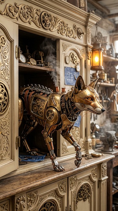 Free Clockwork Fox Creation Image - Steampunk, Clockwork, Mechanical ...