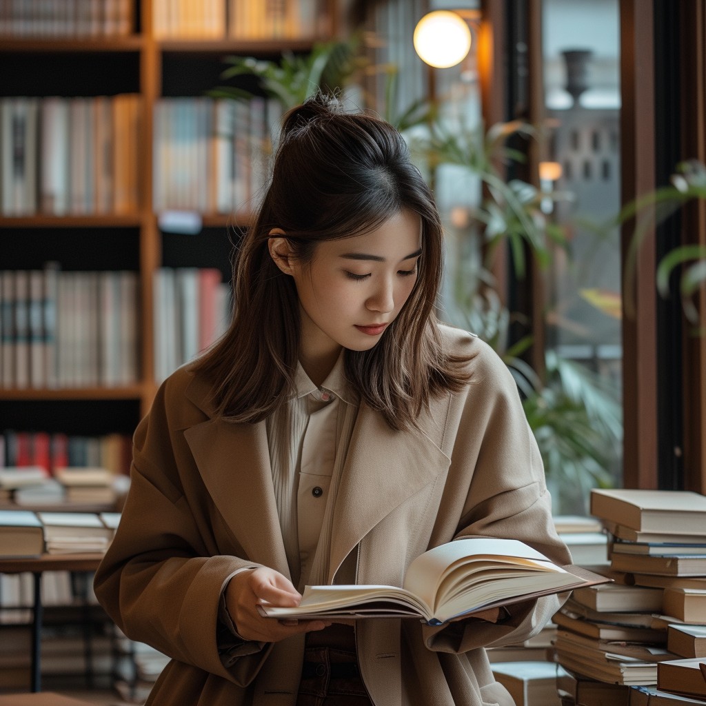 Library With Reading Free Reading in Library Image - Reading, Library, Woman | Download at ...