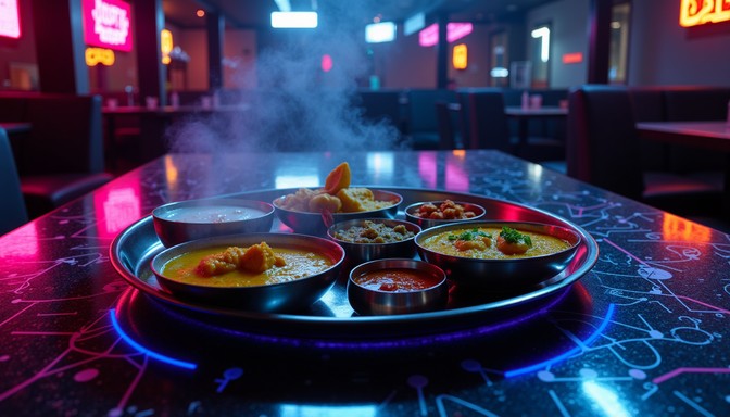 Free Neon lit appetizers Image - Neon, Food, Restaurant | Download at ...