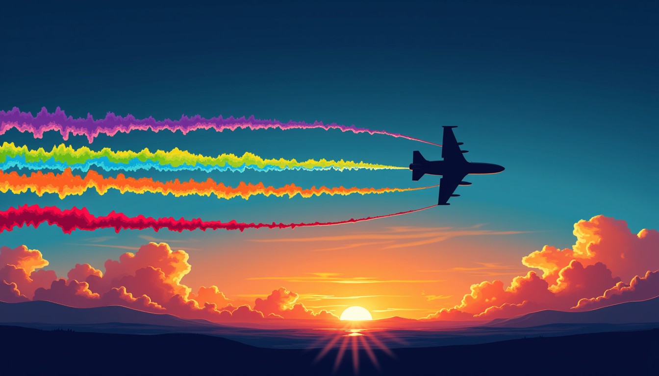 Free Rainbow Jet Sunset Image - Sunset, Aircraft, Rainbow | Download at ...