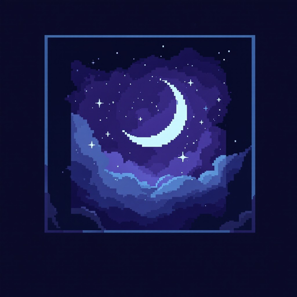 Free Moonlit Pixel Night Image - Moon, Pixel, Stars | Download at StockCake