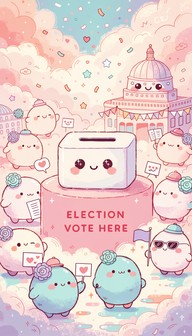 Cute Voting Roster Free Kawaii Election Day Image - Kawaii, Illustration, Election ...