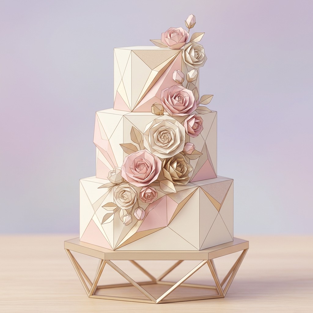 Free Geometric Wedding Elegance Image - Wedding, Cake, Geometric ...