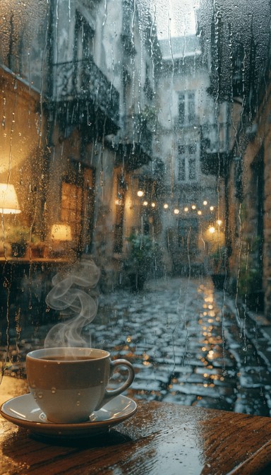Free Rainy Cafe Comfort Image - Cafe, Rain, Cozy | Download at StockCake