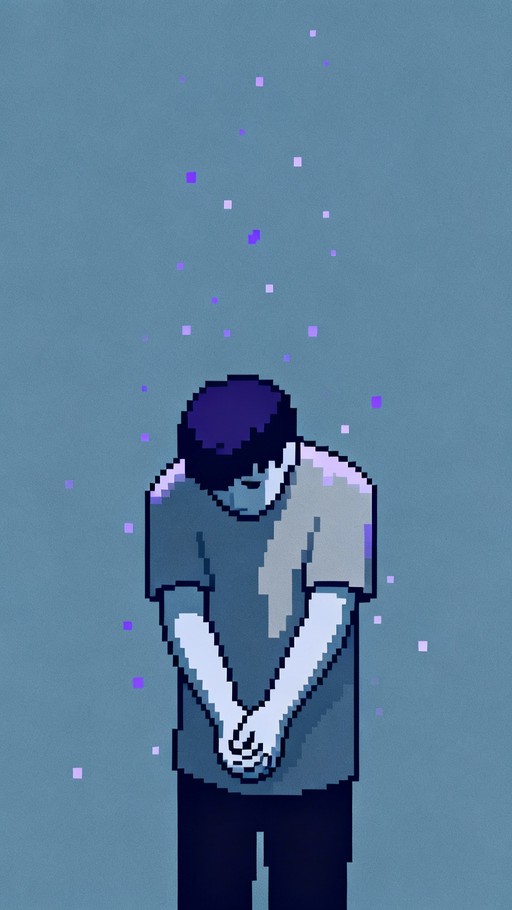 Free Digital Blue Worry Photo - Pixelart, Anxiety, Blue | Download at ...