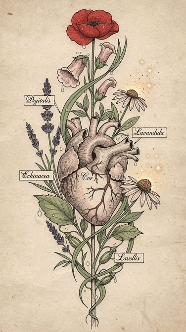 Free Healing Heart Botanical Image - Illustration, Botanical, Heart ...