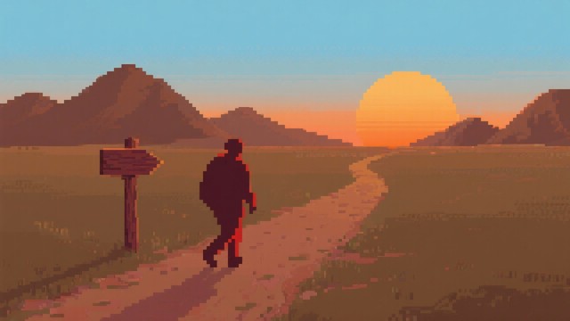 Free Path To Sunset Image - Pixel, Sunset, Traveler | Download at StockCake