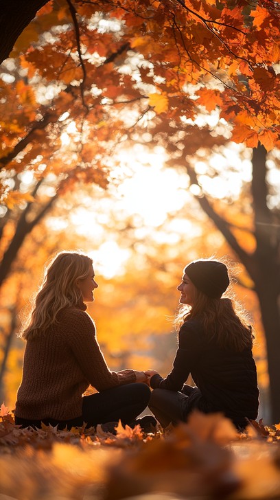 Free Autumn friendship moment Photo - Autumn, Friendship, Sunset ...