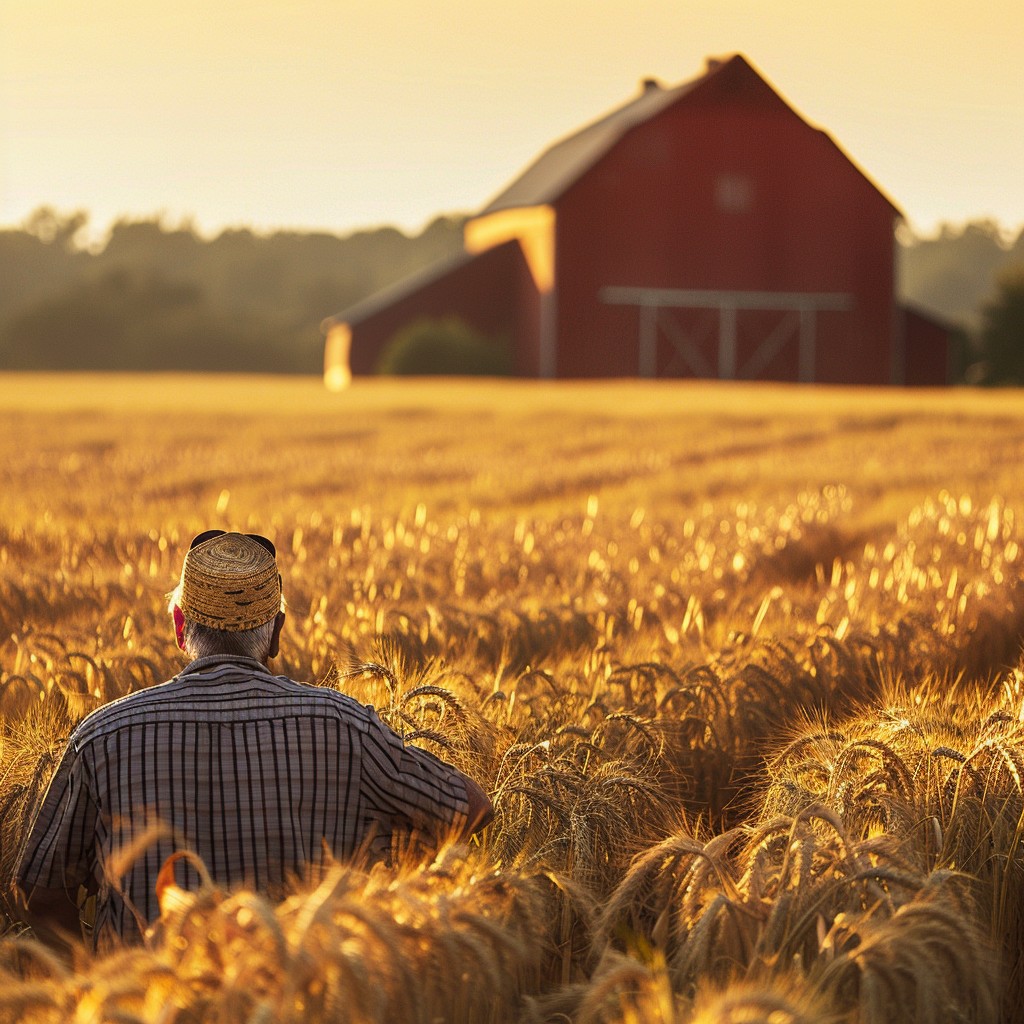 Farm Looking Free Sunset Farm View Image - Farmer, Wheat, Sunset | Download at StockCake