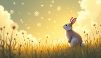 Free Dandelion Rabbit Dreams Image - Rabbit, Dandelion, Meadow ...