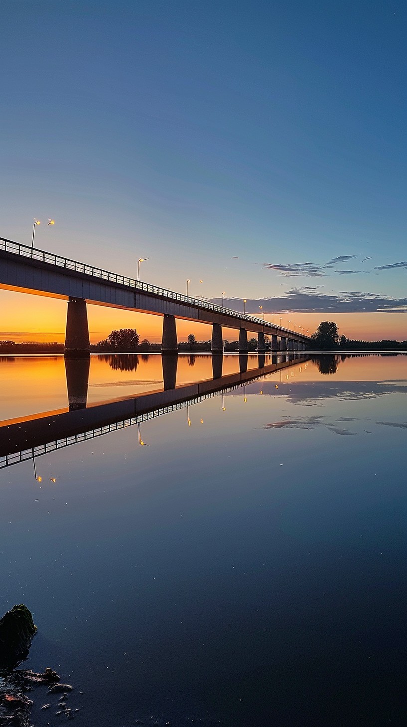 Free Sunset Bridge Reflection Image - Sunset, Bridge, Reflection ...