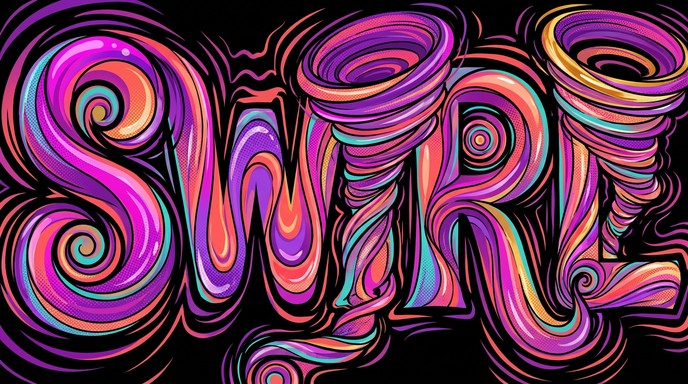 Swirl Pattern Letters Free Psychedelic Letter Vortex Image - Typography, Psychedelic, Swirl ...