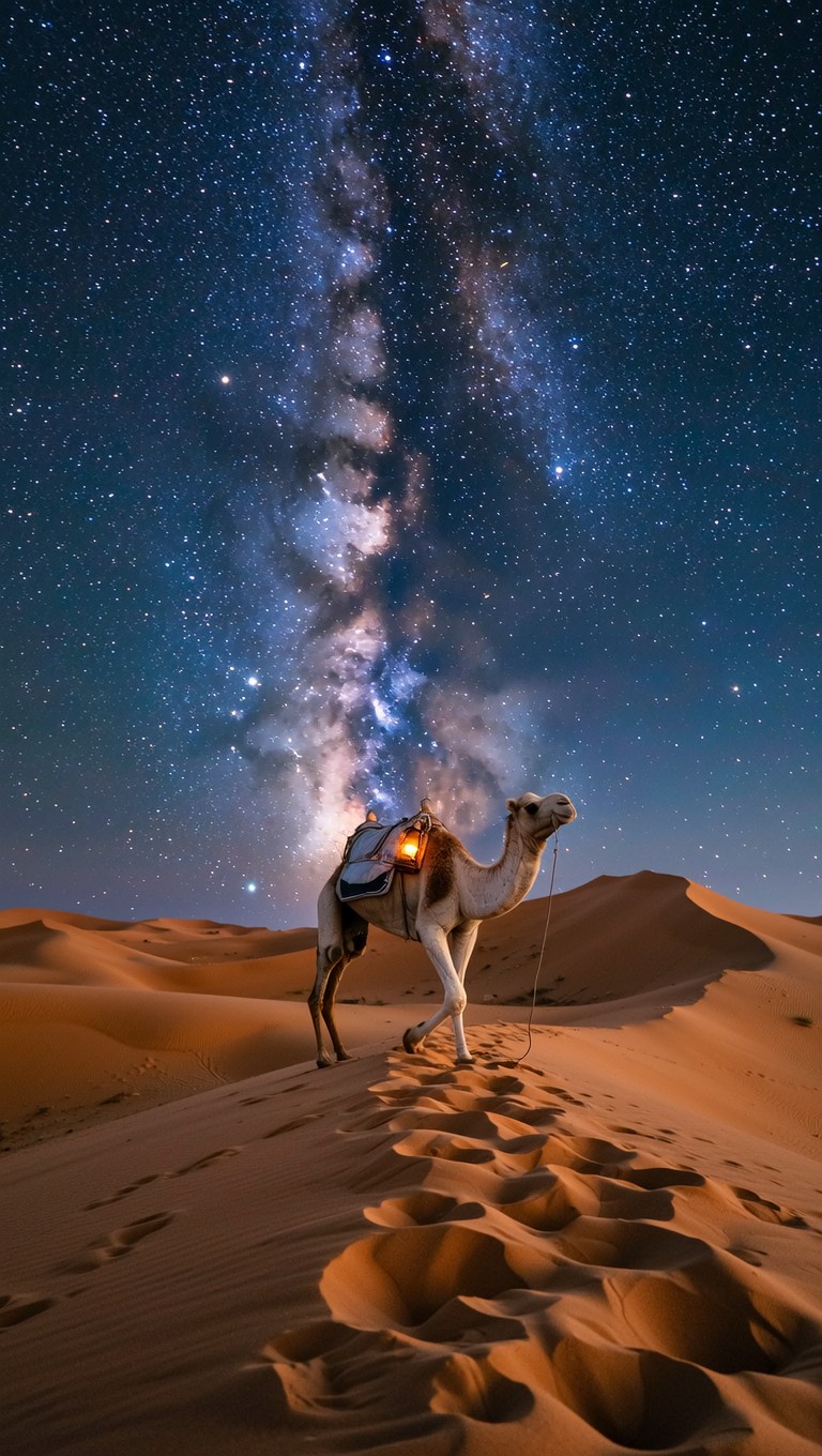 Free Camel Under Stars Image - Camel, Desert, Night | Download at StockCake