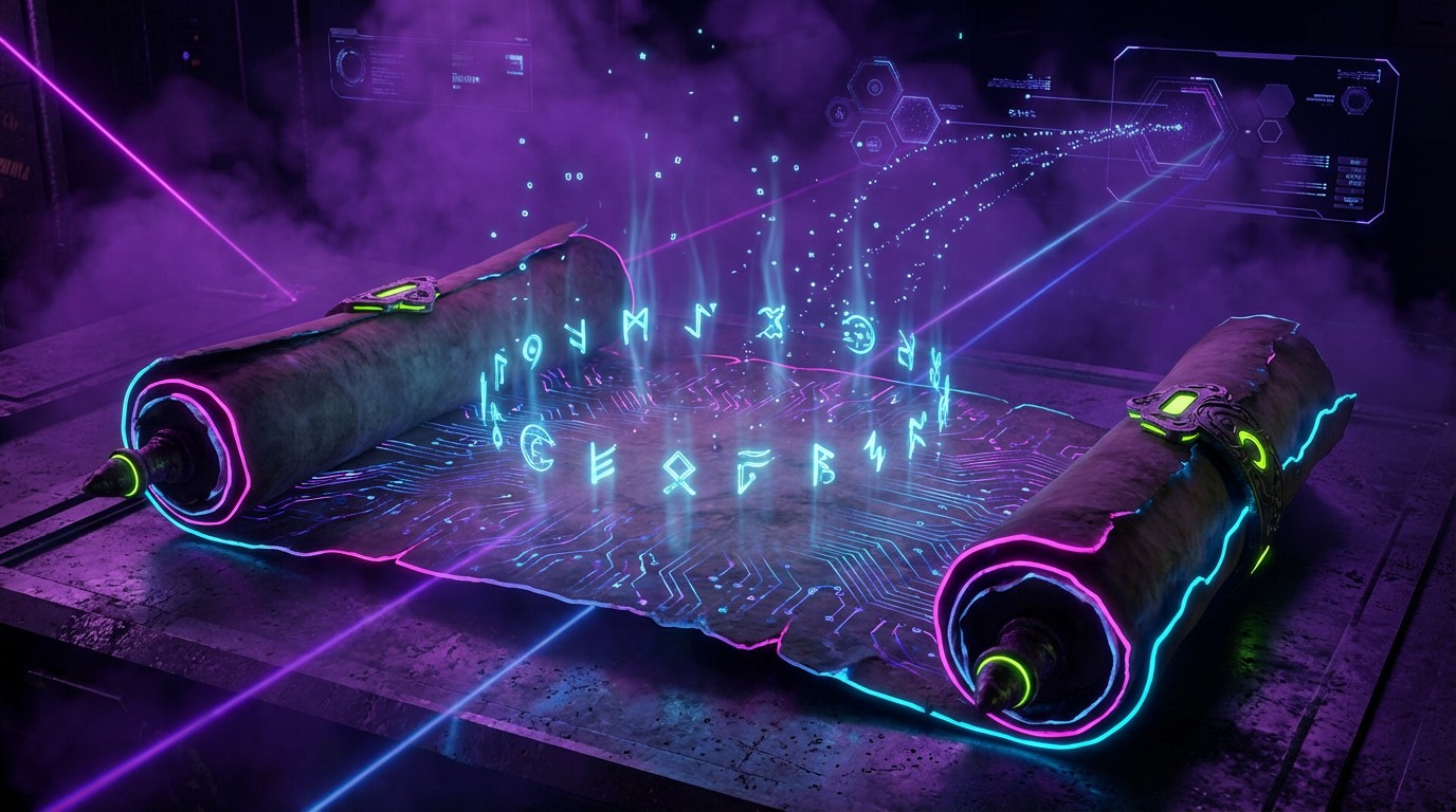 Free Mystical Cyberpunk Scroll Image - Cyberpunk, Fantasy, Scroll ...
