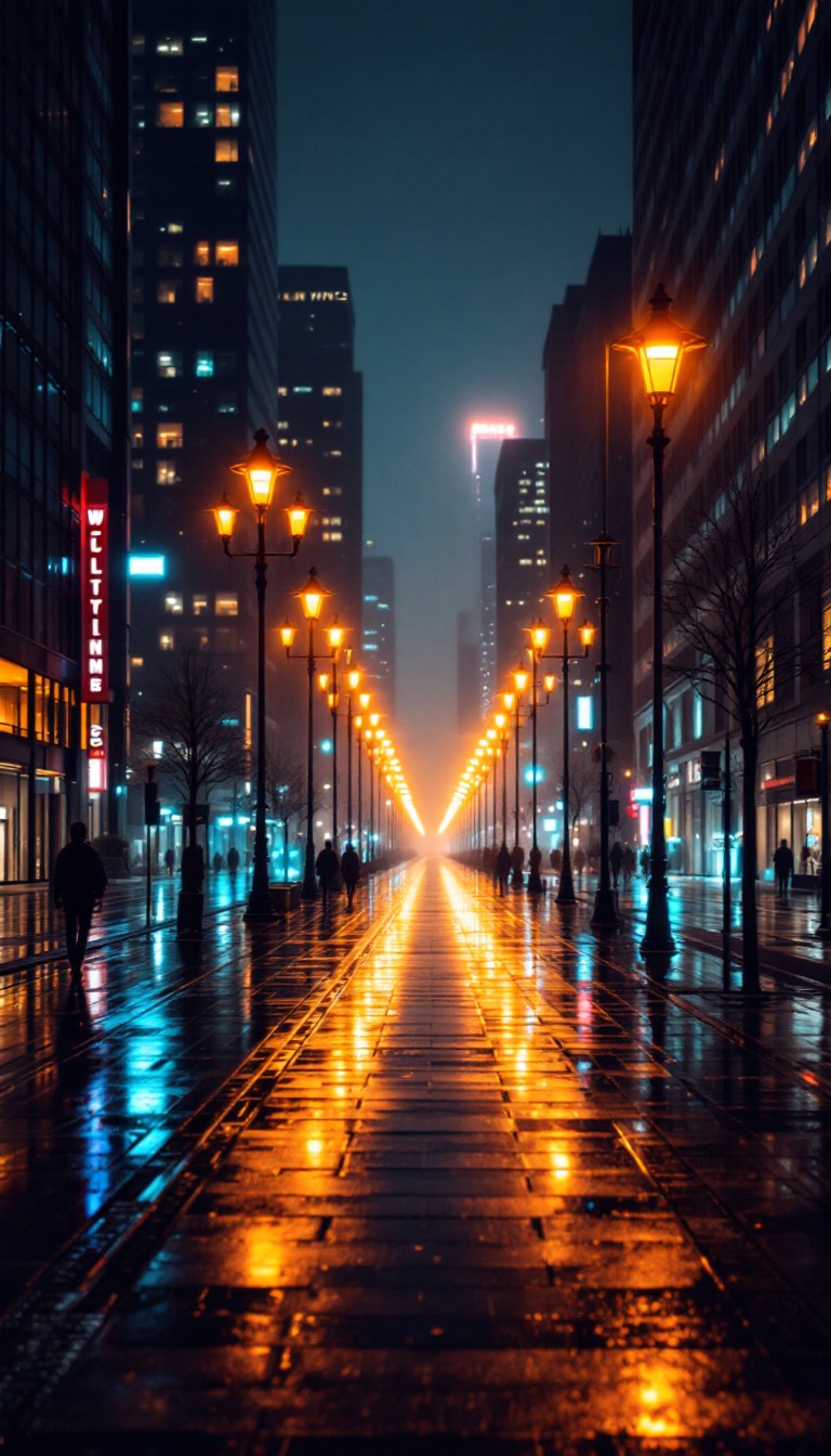 Free Rainy City Lights Photo - Urban, Night, Rain | Download at StockCake