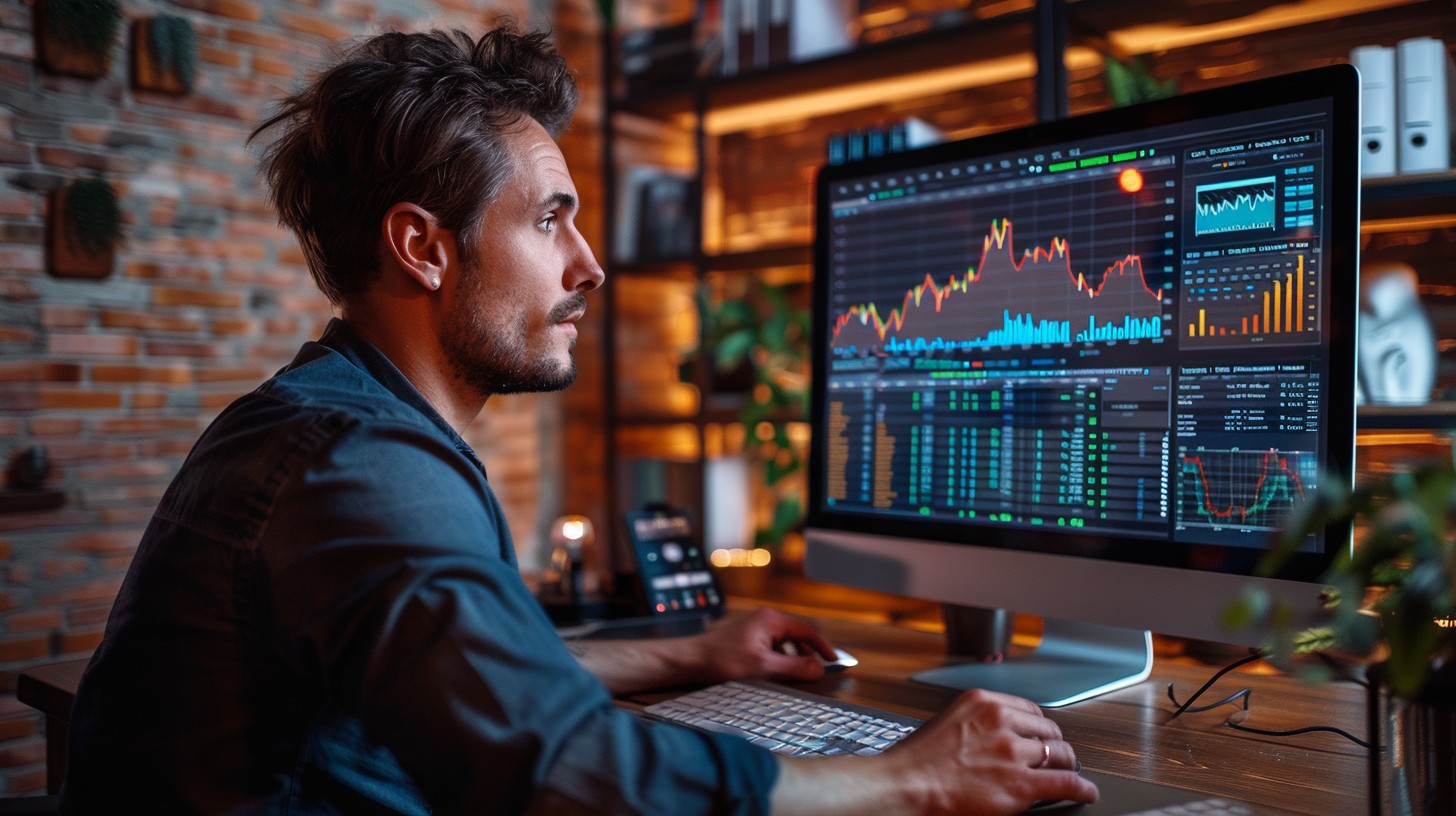 Download Trader analyzing data Image - Trader, Finance, Office | StockCake