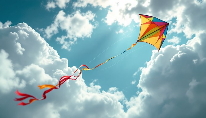 Free Soaring Rainbow Kite Image - Kite, Clouds, Summer | Download at ...