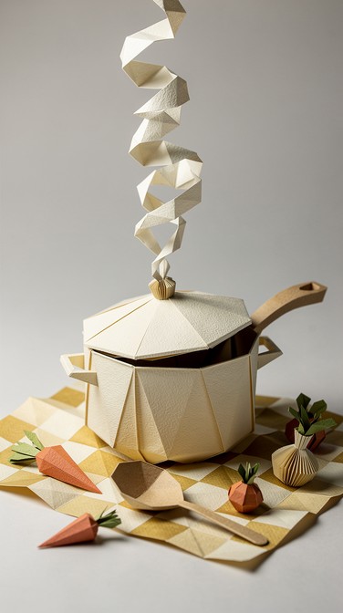 Paper Kichen Free Paper Kitchen Art Image - Origami, Paper, Sculpture | Download at ...