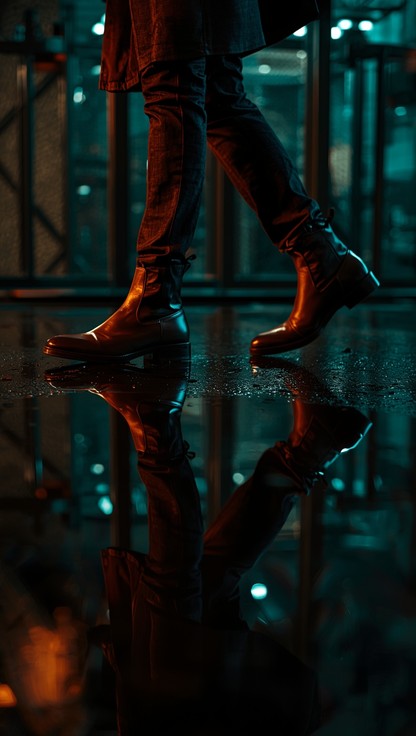 Reflective Pvc Boots Free Reflective Urban Stride Photo - Boots, Leather, Reflection ...