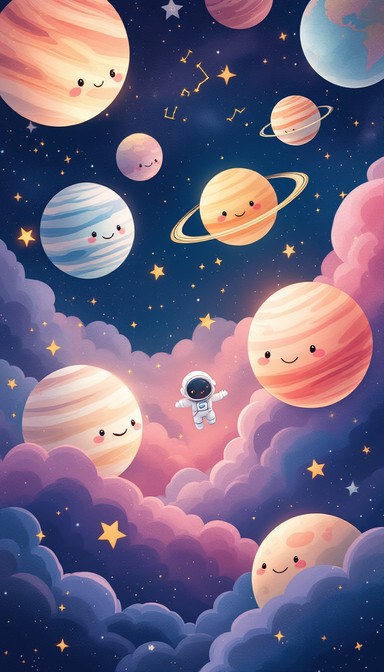 Free Kawaii Space Adventure Image | Download at StockCake
