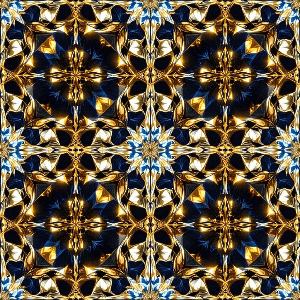 Free Kaleidoscopic Golden Pattern Image - Geometric, Kaleidoscopic ...