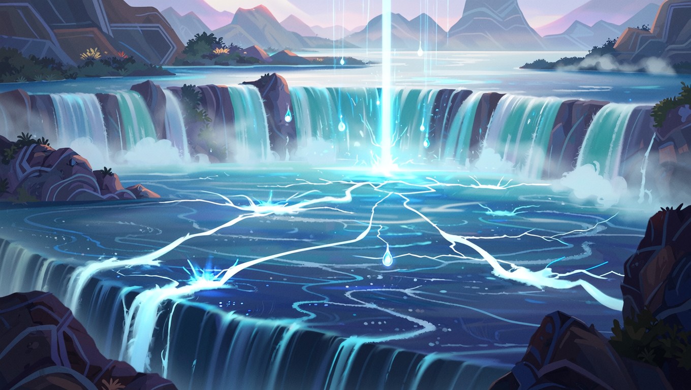 Free Electric Waterfall Cascade Photo - Waterfall, Electric, Glowing ...