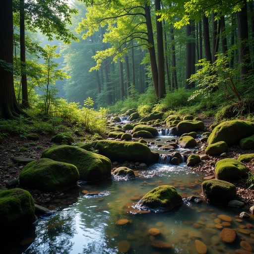 Free Enchanted Forest Stream Image - Forest, Stream, Sunbeams ...
