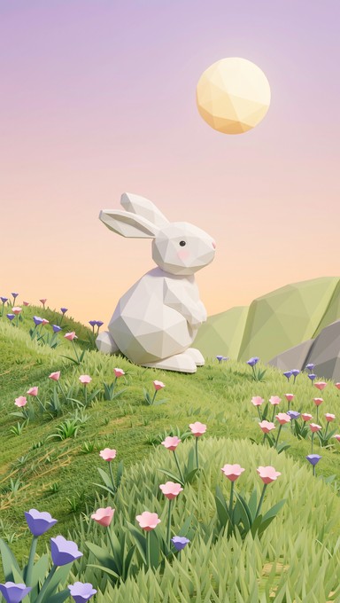 Free Moonlit Rabbit Dreams Image - Rabbit, Bunny, Moon | Download at ...