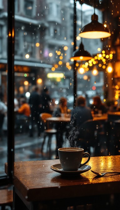 Free Rainy Cafe Comfort Image - Cafe, Rain, Cozy | Download at StockCake