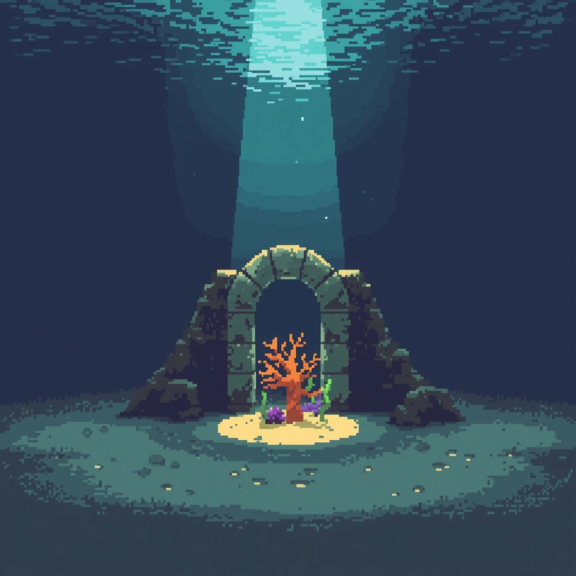Free Ancient Ocean Gateway Image - Underwater, Pixel, Art | Download at ...