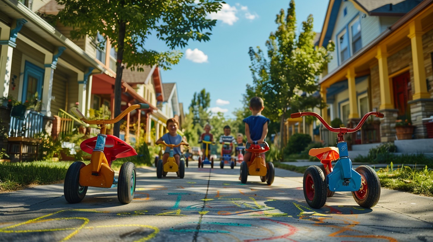Free Kids Riding Tricycles Image - Children, Tricycles, Sunny ...