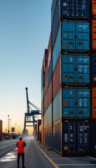 Shipping Containger Rope Tower Free Towering Container Stacks Image - Containers, Port, Shipping ...