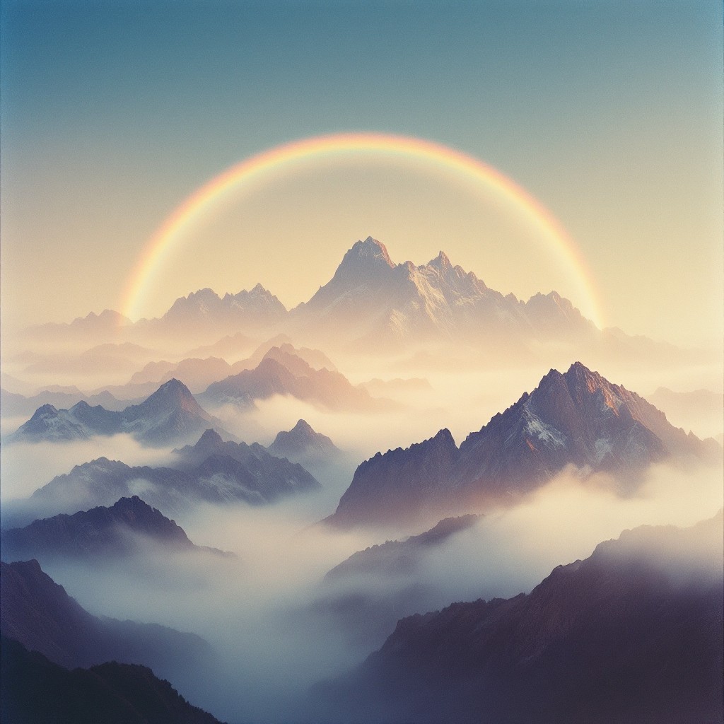 Free Misty Mountain Rainbow Image - Mountains, Rainbow, Mist | Download ...