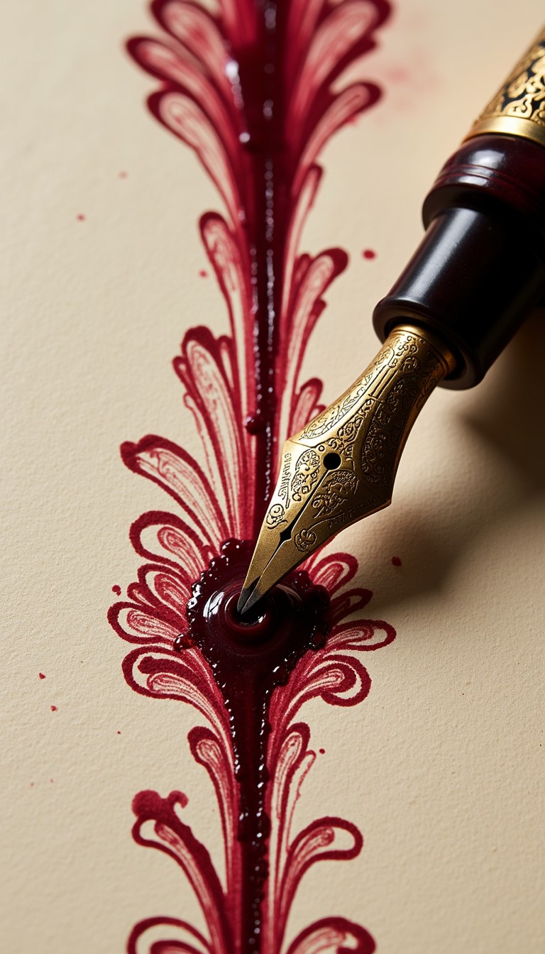 Free Burgundy Ink Flow Photo - Calligraphy, Fountain, Pen | Download at ...