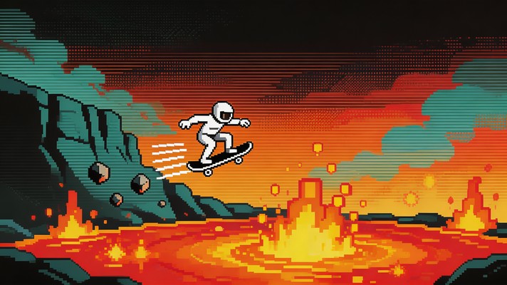 Free Extreme Lava Skateboarding Image - Skateboarding, Pixel, 8-bit ...