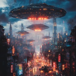 Free Alien city invasion Image - Ufo, Cityscape, Nighttime | Download ...