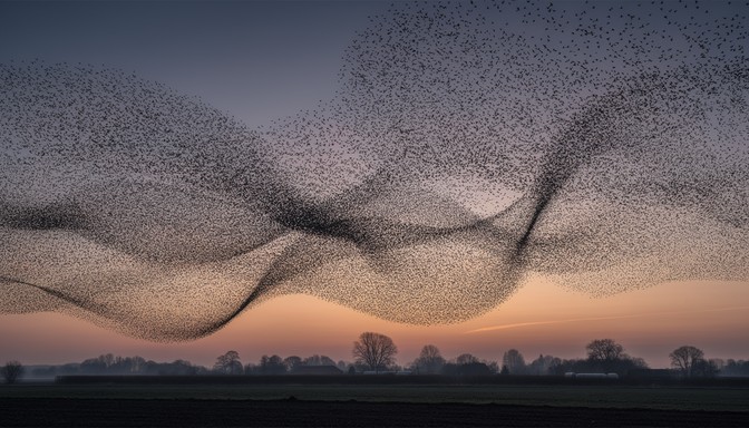 Free Birds swarm sky Image - Birds, Swarm, Sky | Download at StockCake
