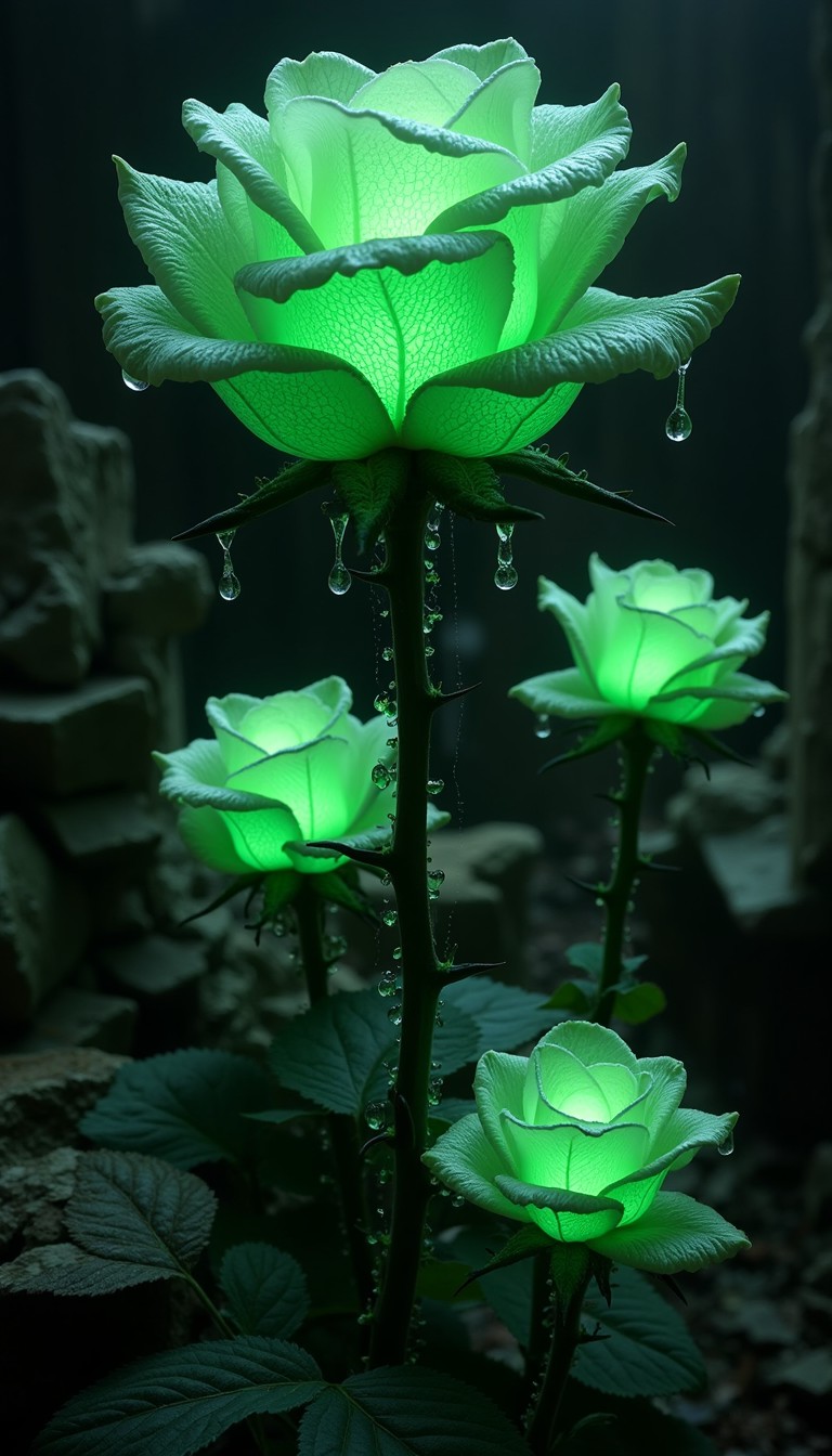 Free Glowing Green Roses Image - Glowing, Green, Roses | Download at ...